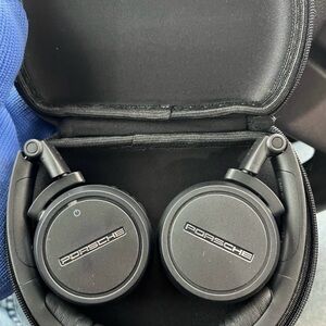 Porsche.  Gray. Headphones